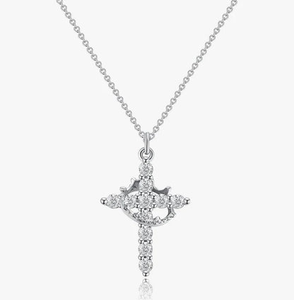 Crowned in Faith Cross Necklace (Gold & Silver)